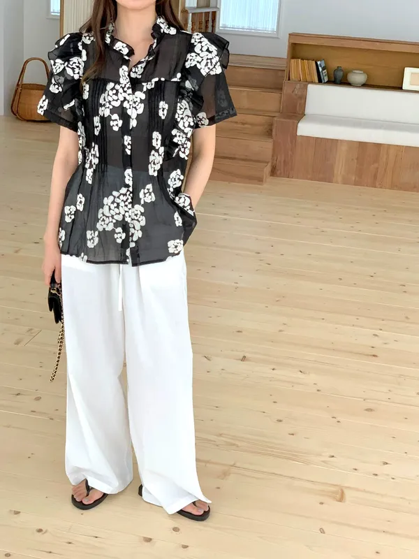 Fresh Floral Design Women's Top, Breathable and Comfortable