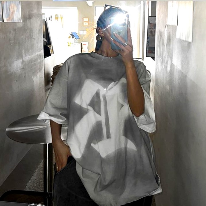 Trendy Graffiti Print Loose T-Shirt