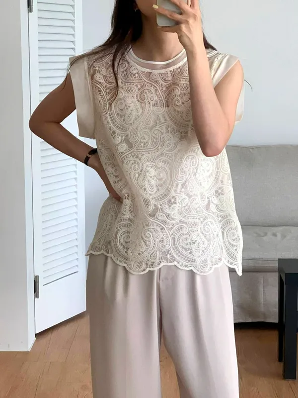 Elegant Lace Women's Top, Lightweight and Breathable