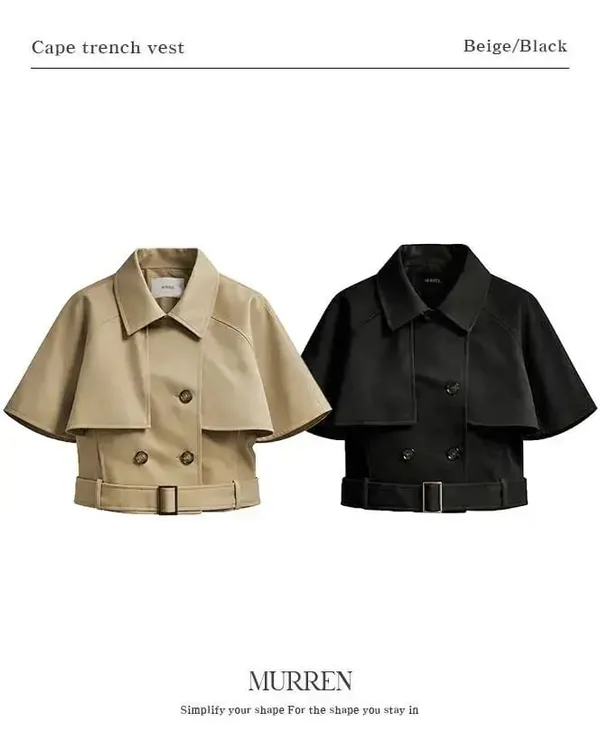 Stylish Reversible Trench Vest, Elegantly Versatile