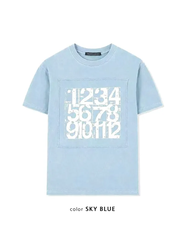 Stylish Blue T-Shirt with Digital Print, Comfortable and Versatile