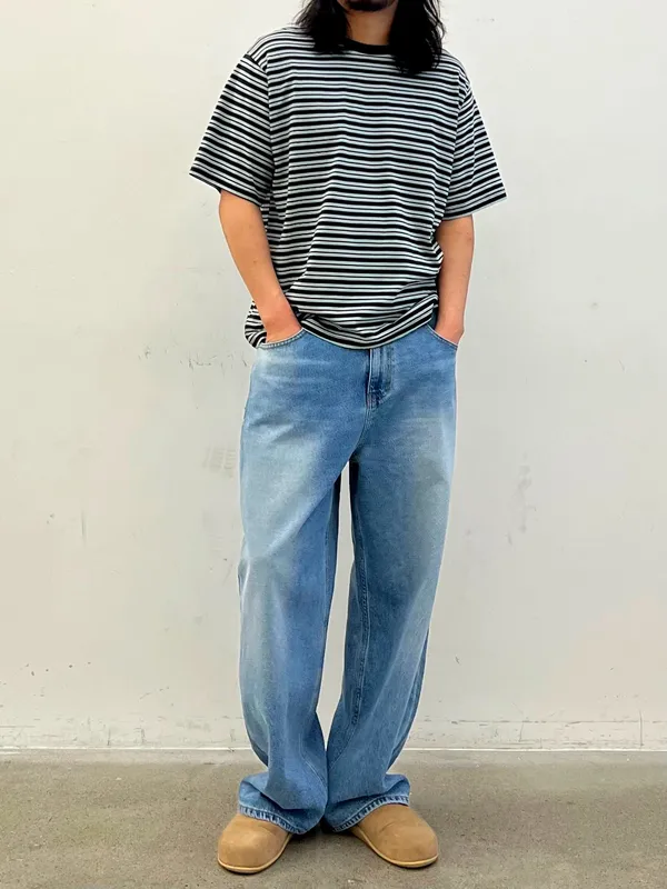 Stylish Striped Men's Short Sleeve Top - Comfortable Casual Look