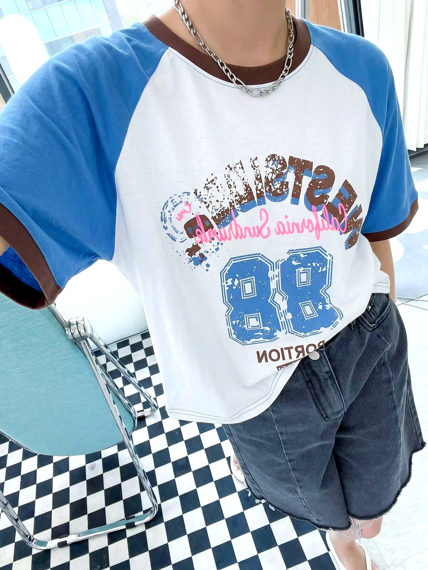 Casual Style Printed Short Sleeve Top, Comfortable and Versatile New model launched