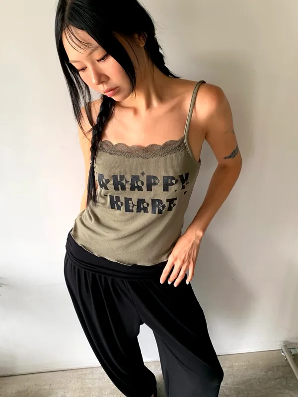 Fashionable Letter Embroidered Camisole