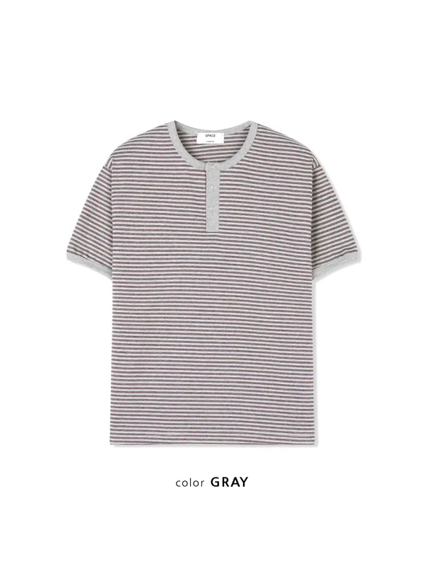 Stylish Striped Men's Short Sleeve Top, Comfortable and Breathable
