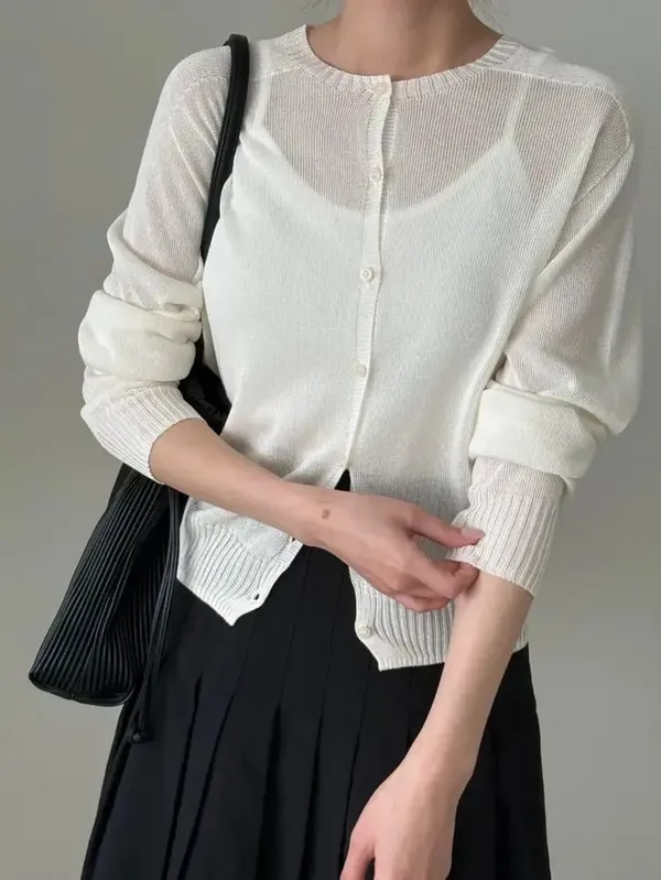 Lightweight Breathable Knitted Cardigan