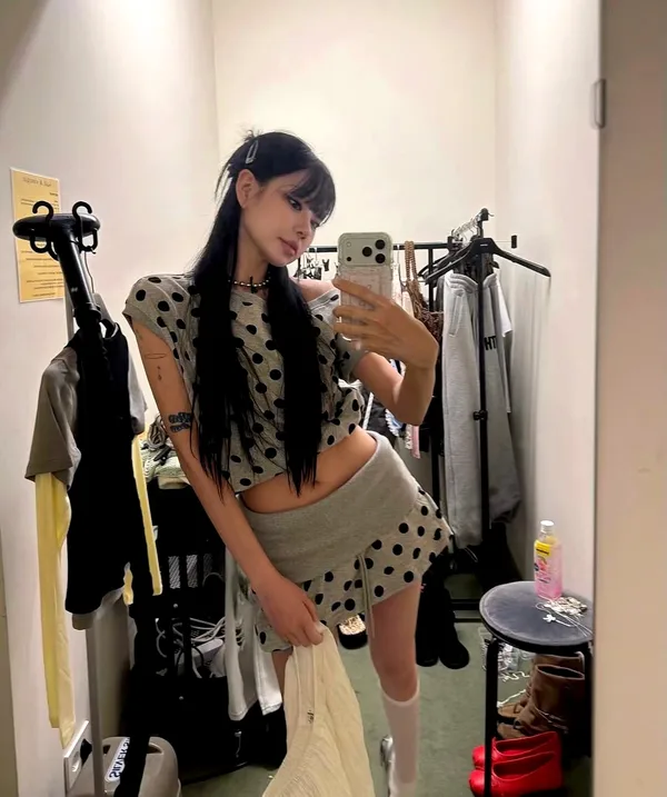 Fashionable Polka Dot Short Sleeve Top - Fresh and Cute Style