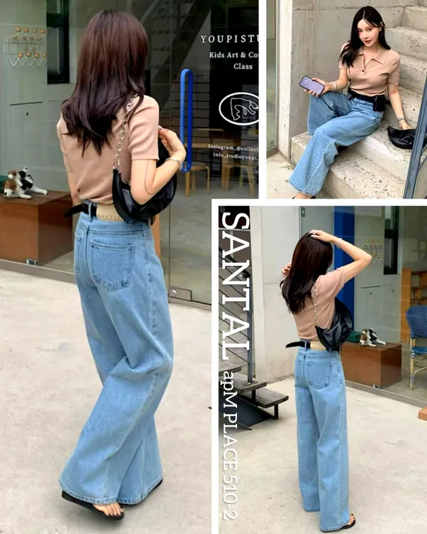 Stylish High-Waisted Loose Denim Jeans - Comfortable and Versatile