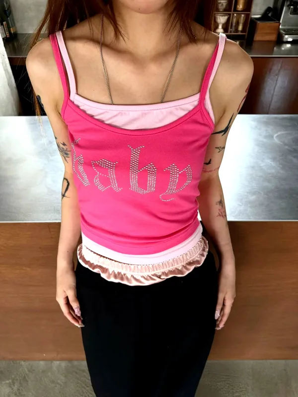 Stylish Eye-Catching Letter Print Cami Top
