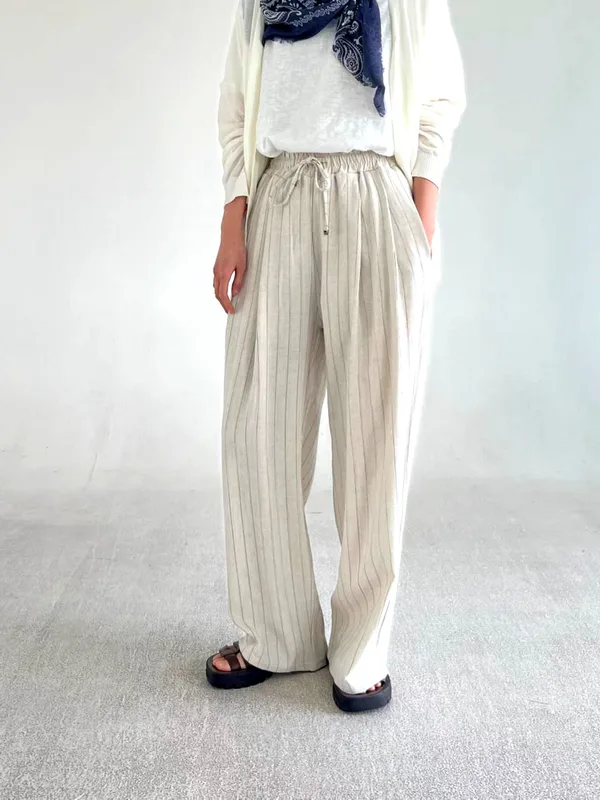 Stylish Loose Striped Women's Pants - Lightweight and Comfortable