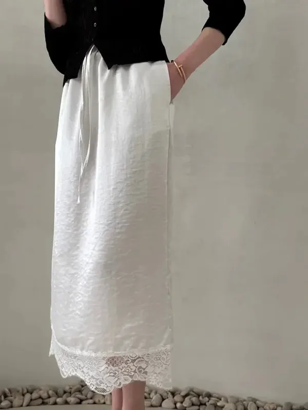 Elegant Lace Trim Maxi Dress, Lightweight and Silky, A Summer Essential
