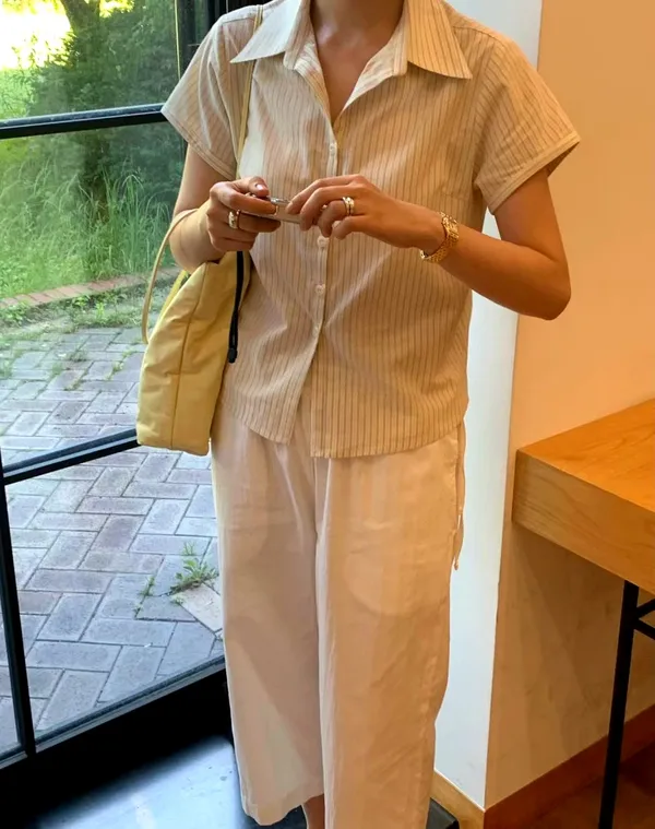 Fresh Striped Women's Top, Comfortable and Breathable for Summer