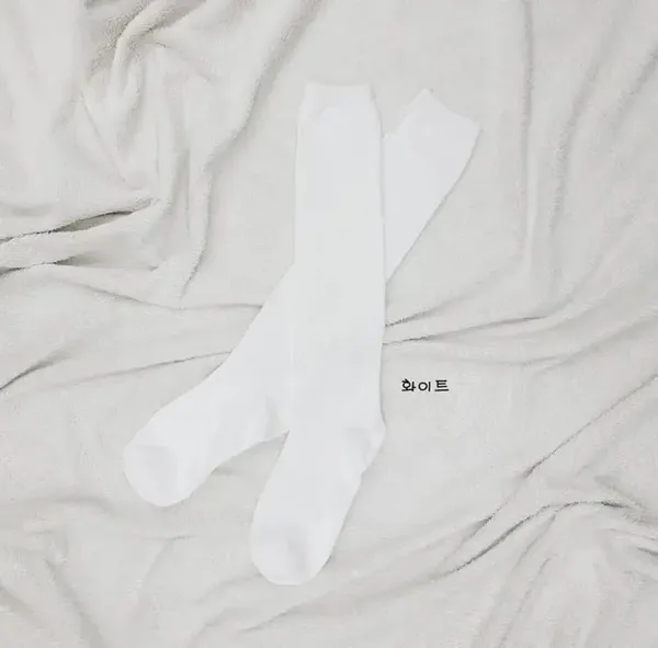 Pure White Long Socks - Comfortable, Breathable, and Fashionable