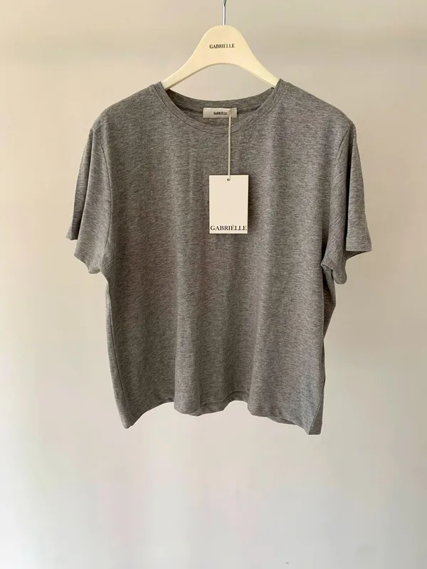 Minimalist Gray Women's Top - Comfortable and Versatile
