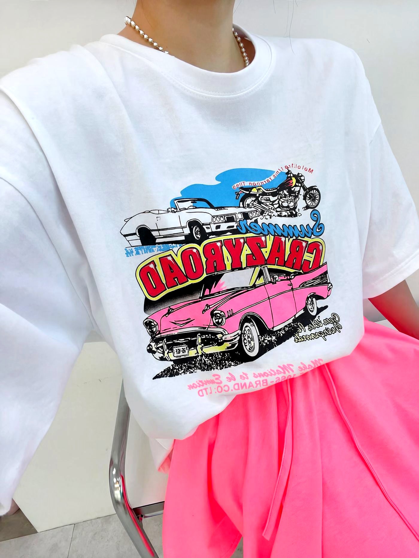 Vintage Car Print Loose T-Shirt New model launched